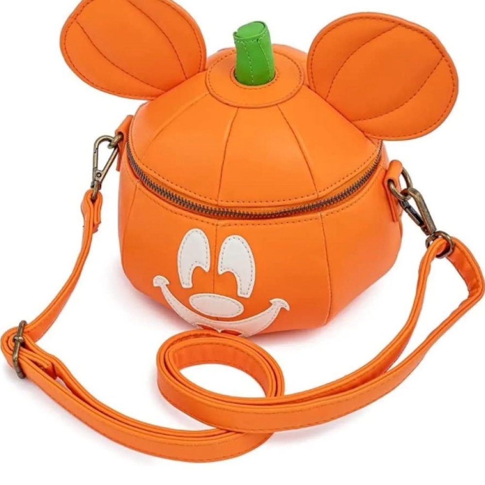 Loungefly Disney Mickey Mouse Mick-O-Lantern Halloween Crossbody Purse bag - Picture 4 of 5